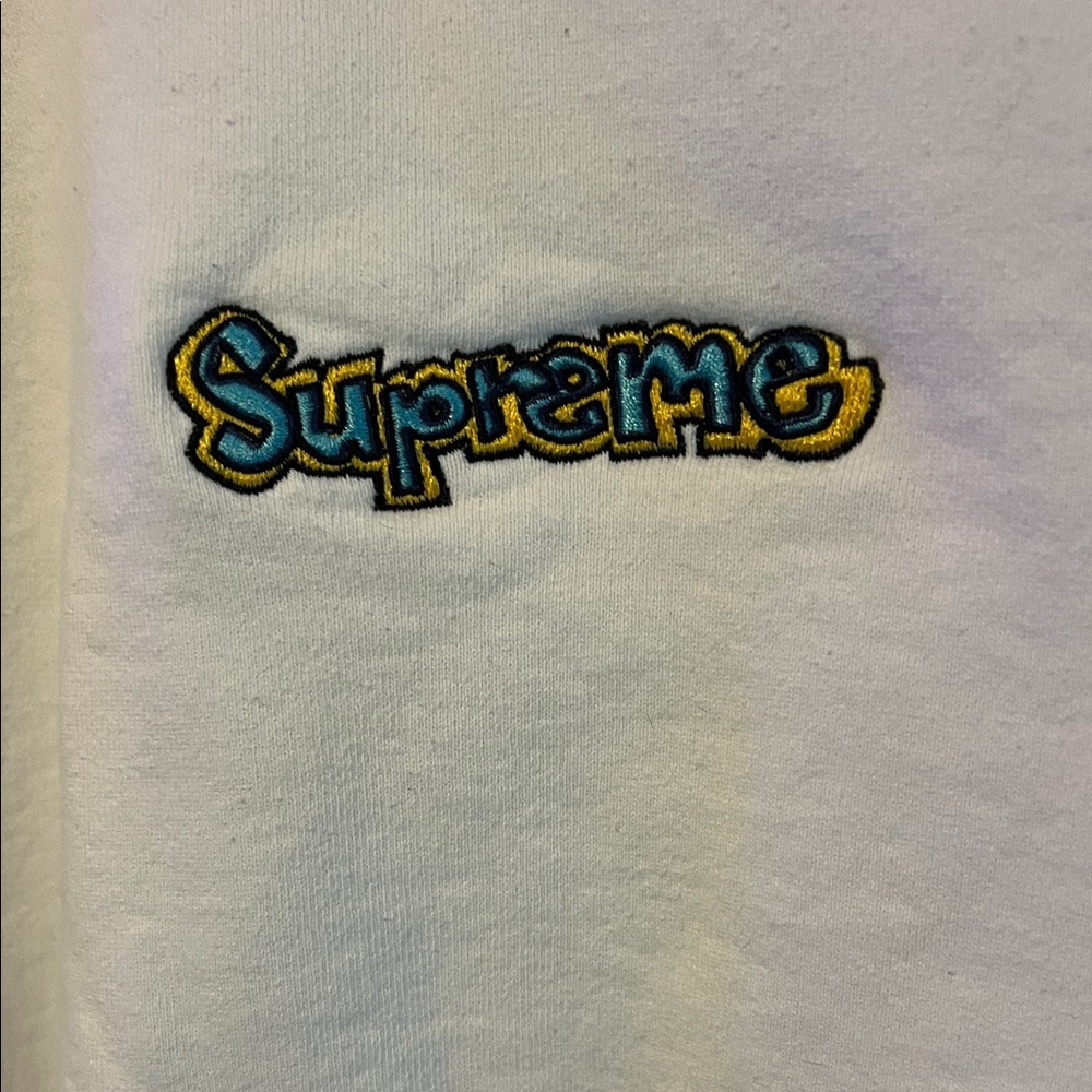 SUPREME GONZ LOGO CREWNECK WHITE SIZE XL SS21